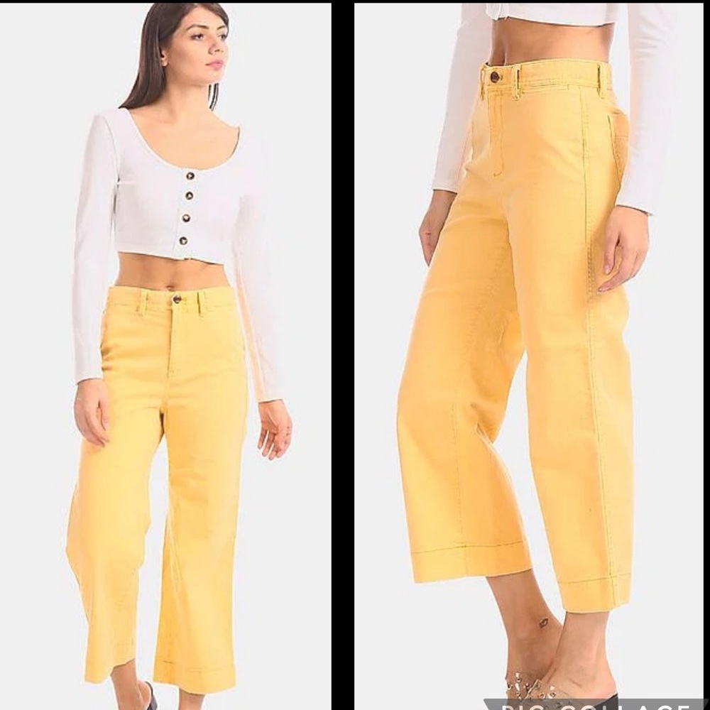 Gap High Rise Wide Leg Cropped Jeans